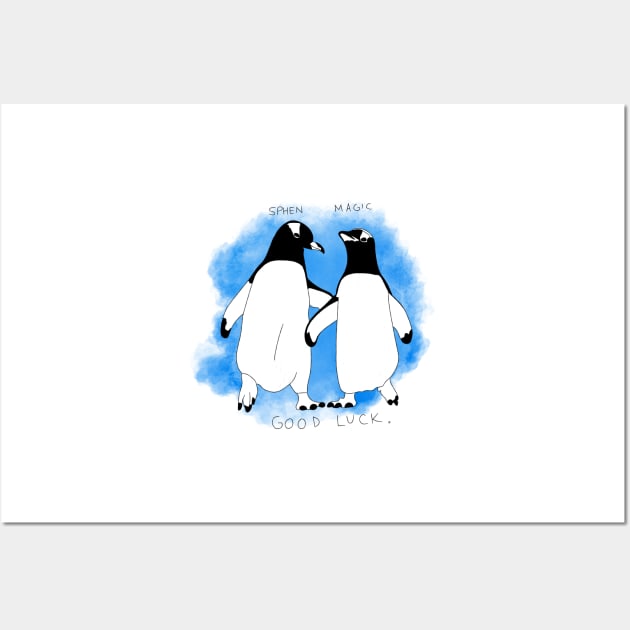 sphen and magic gay penguins Wall Art by aytchim